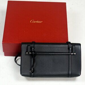 Cartier Black Cabochon Flap Bag with Box